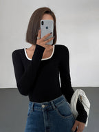 Top Lucie à Encolure Contrastée, vue 4