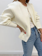 Cardigan Sibylle à Perles et Finitions Effilochées, vue 3