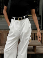 Pantalon Large Adèle à Ligne Épurée, vue 5