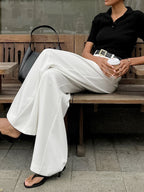 Pantalon Large Adèle à Ligne Épurée, vue 4