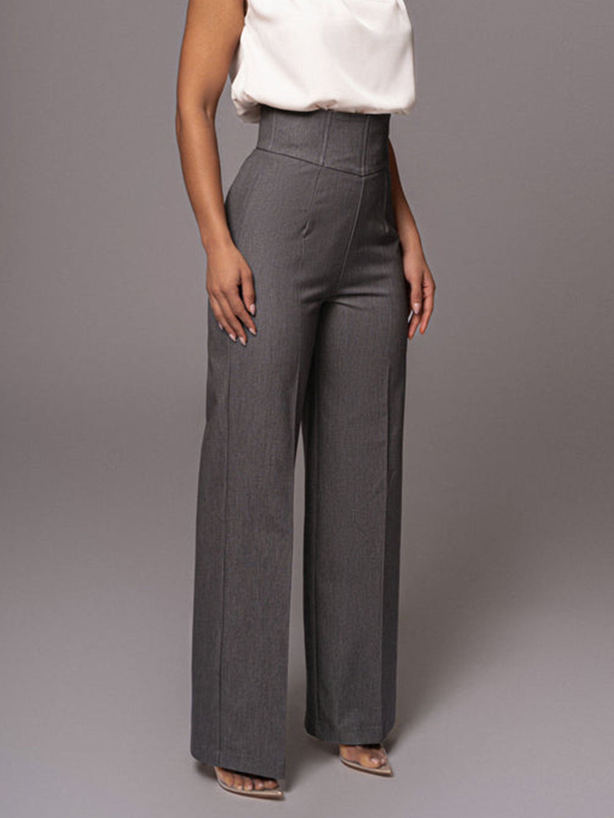 Pantalon Droit Sixtine à Taille Haute, vue 2