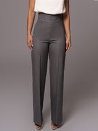 Pantalon Droit Sixtine à Taille Haute, vue 4