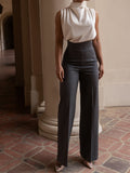 Pantalon Droit Sixtine à Taille Haute, vue 1
