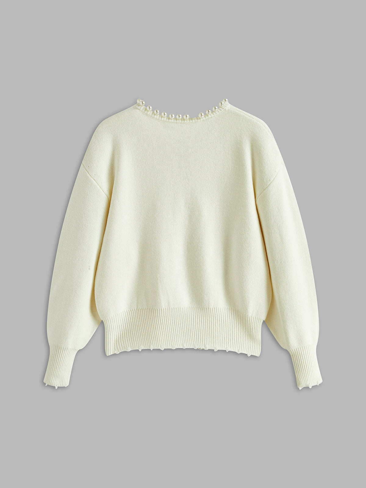 Cardigan Sibylle à Perles et Finitions Effilochées, vue 6