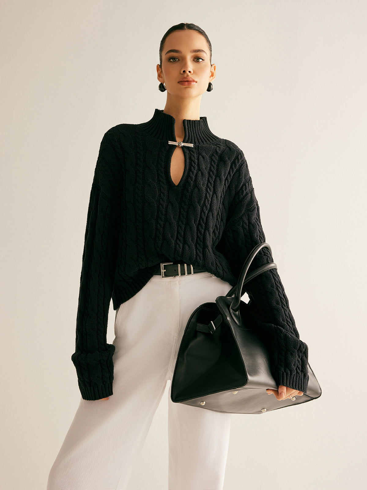 Top Maille Éva en Coton à Encolure Goutte, vue 2