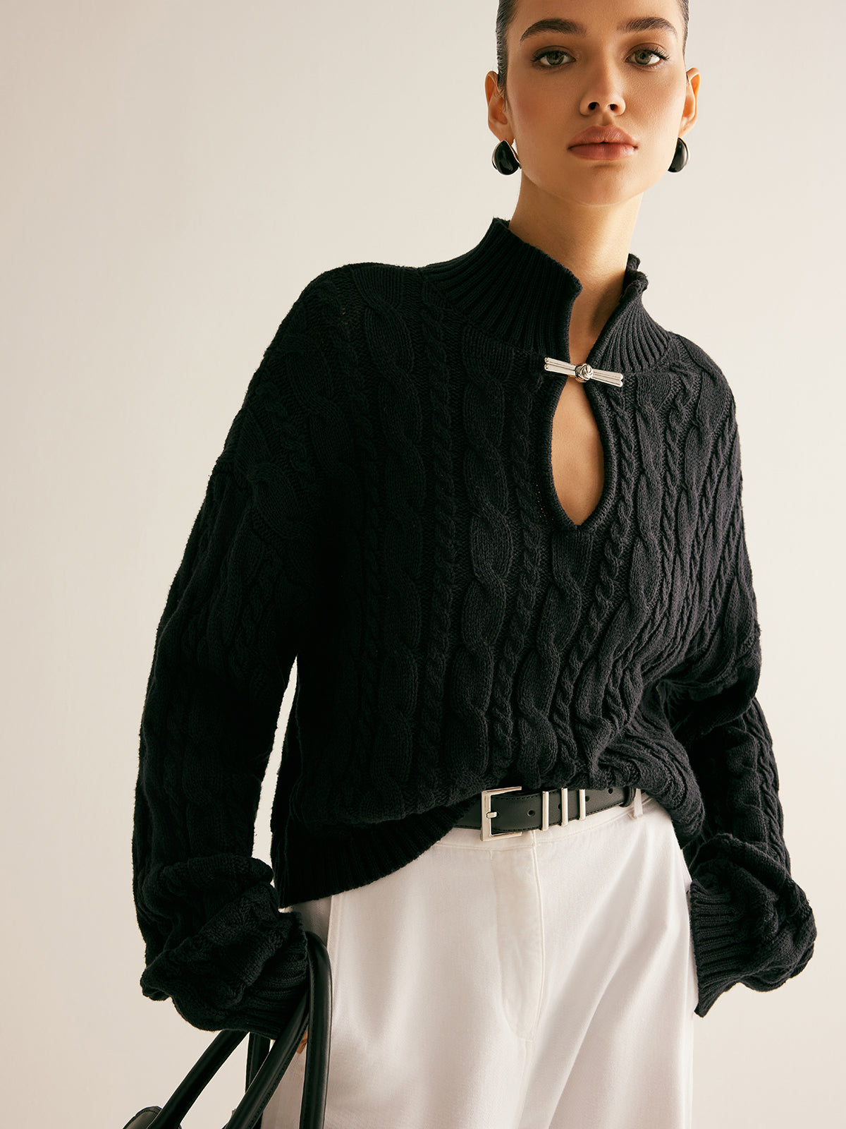 Top Maille Éva en Coton à Encolure Goutte, vue 1