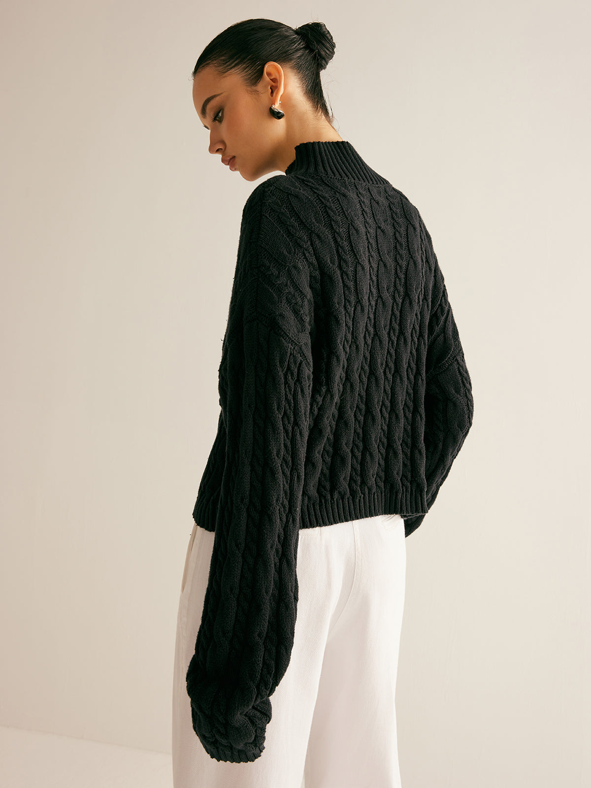 Top Maille Éva en Coton à Encolure Goutte, vue 9