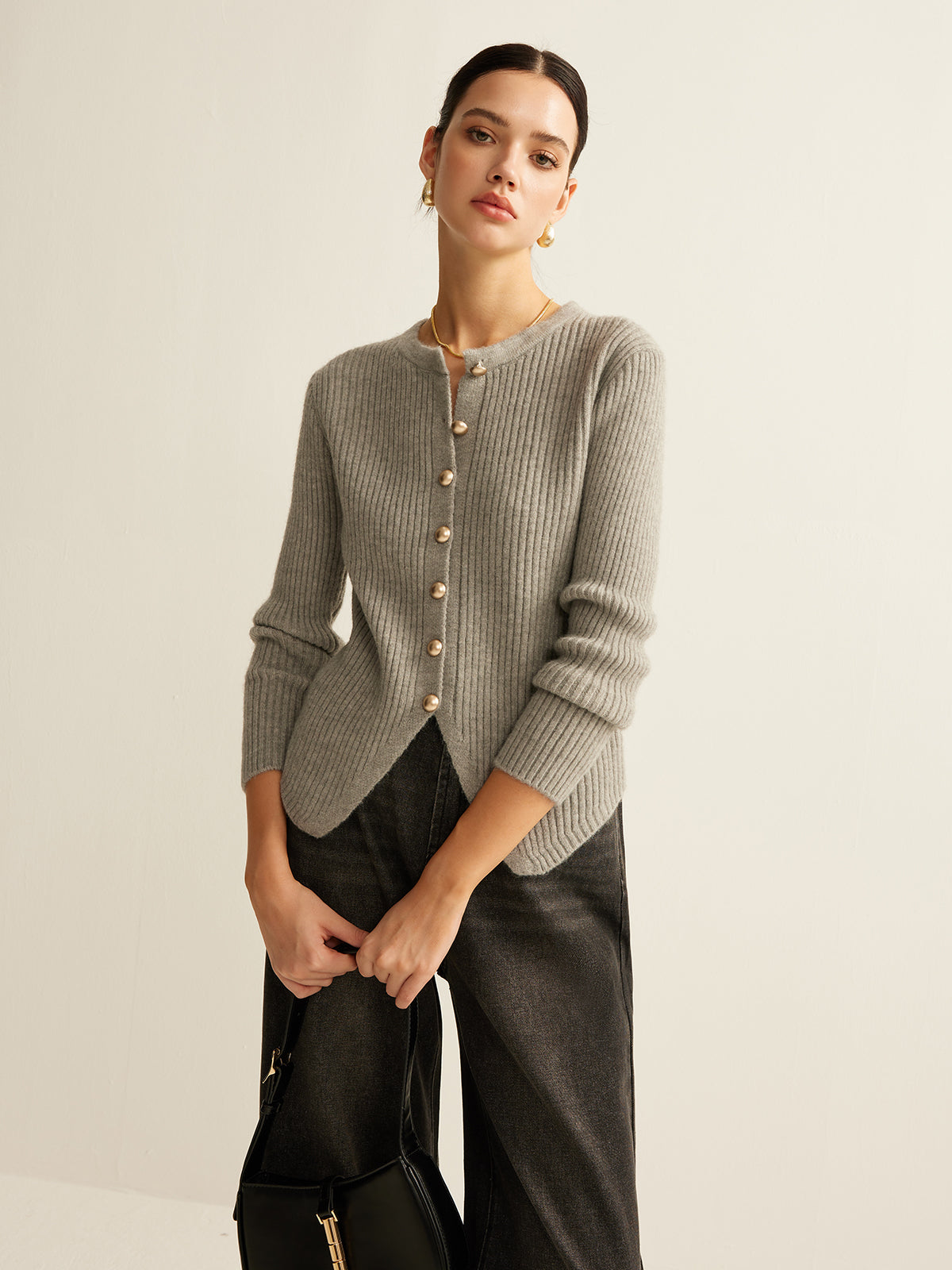 Cardigan Laure Fendu à Boutons, vue 6