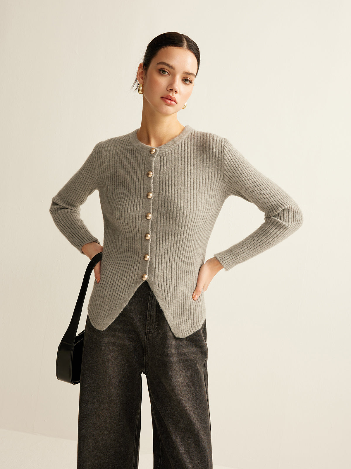 Cardigan Laure Fendu à Boutons, vue 5