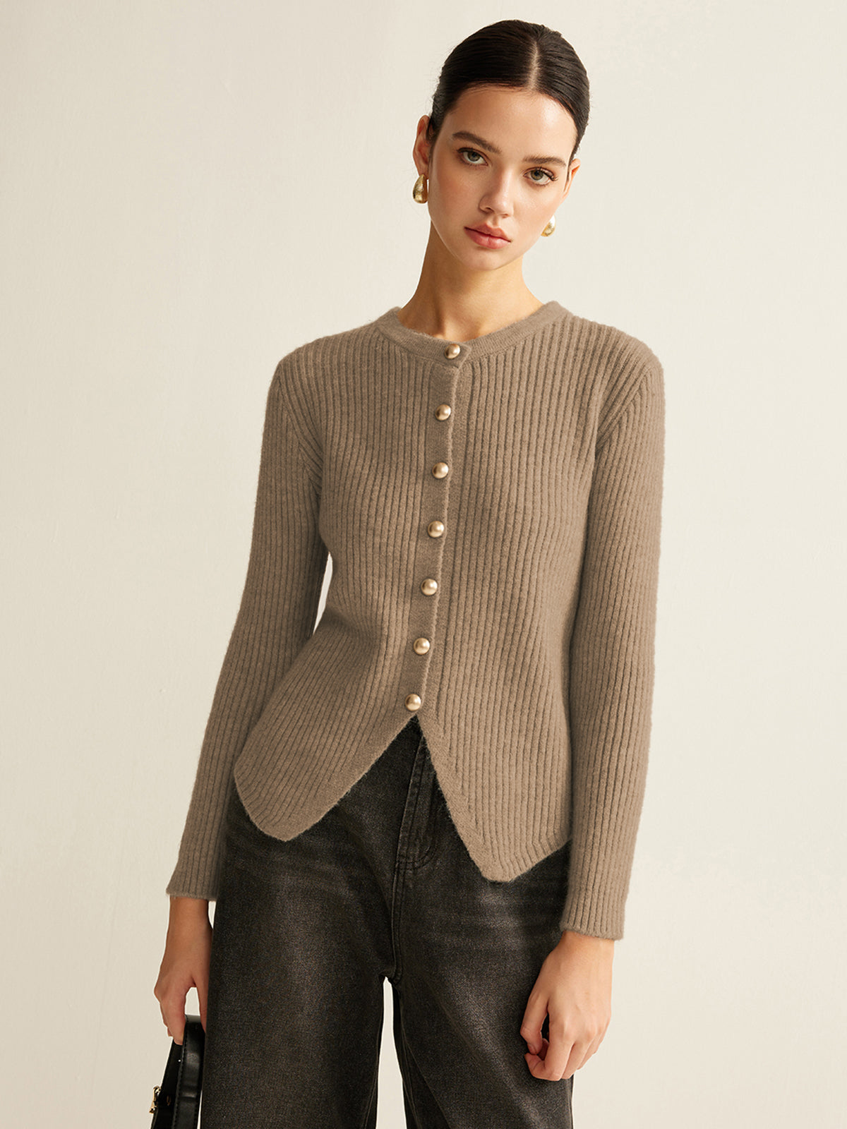 Cardigan Laure Fendu à Boutons, vue 11