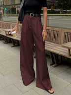 Pantalon Large Adèle à Ligne Épurée, vue 12