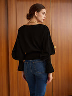 Sweatshirt Cintré Sidonie à Manches Évasées, vue 4