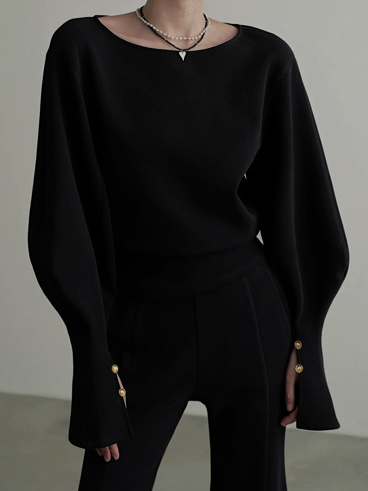 Sweatshirt Cintré Sidonie à Manches Évasées, vue 7