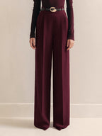 Pantalon Plissé Théodora à Ceinture Dorée, vue 1