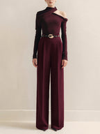 Pantalon Plissé Théodora à Ceinture Dorée, vue 2