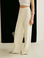 Pantalon Taille Haute Olympe à Drapé Croisé, vue 4