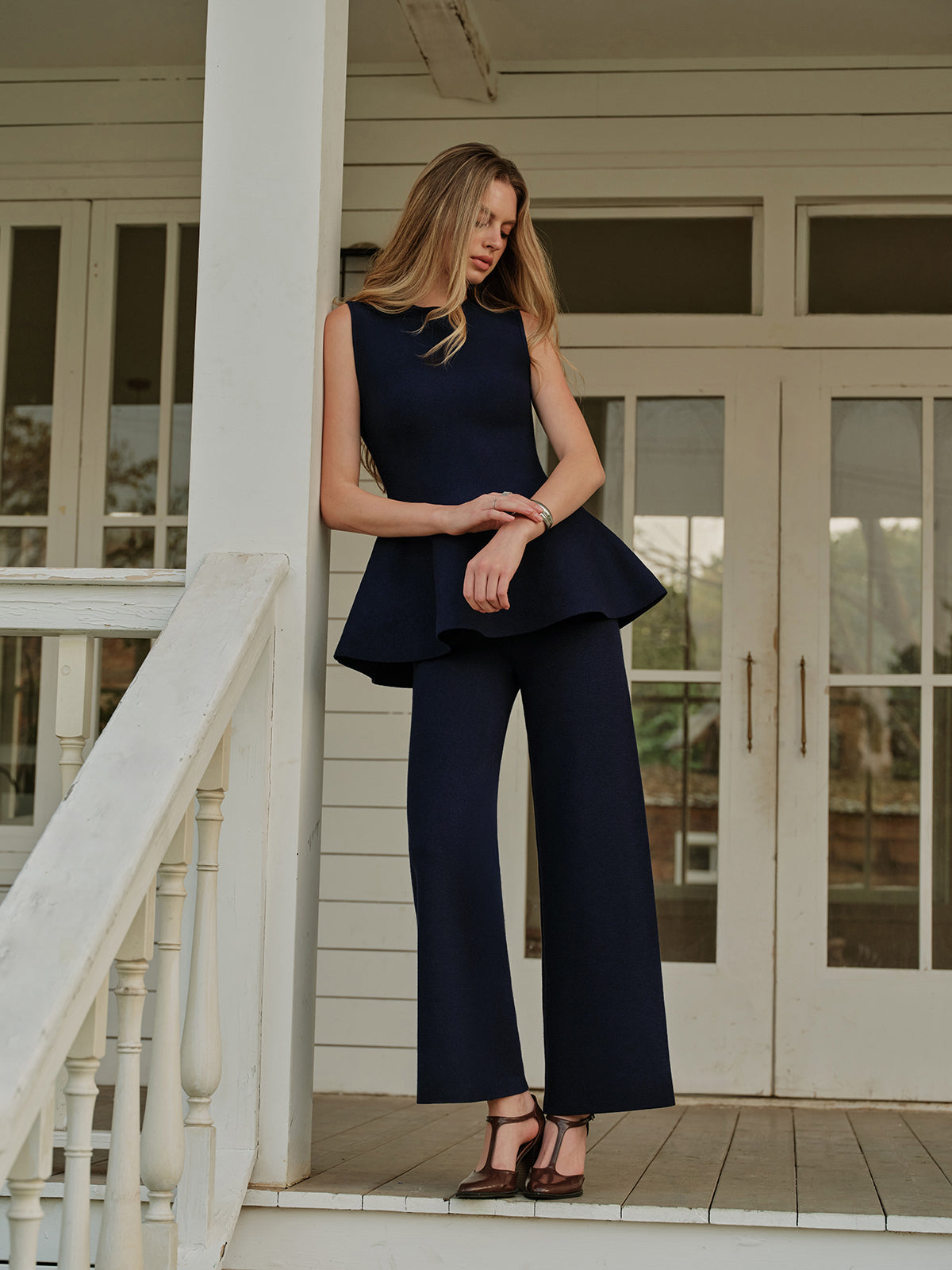 Pantalon en Maille Ilona à Taille Élastiquée, vue 8
