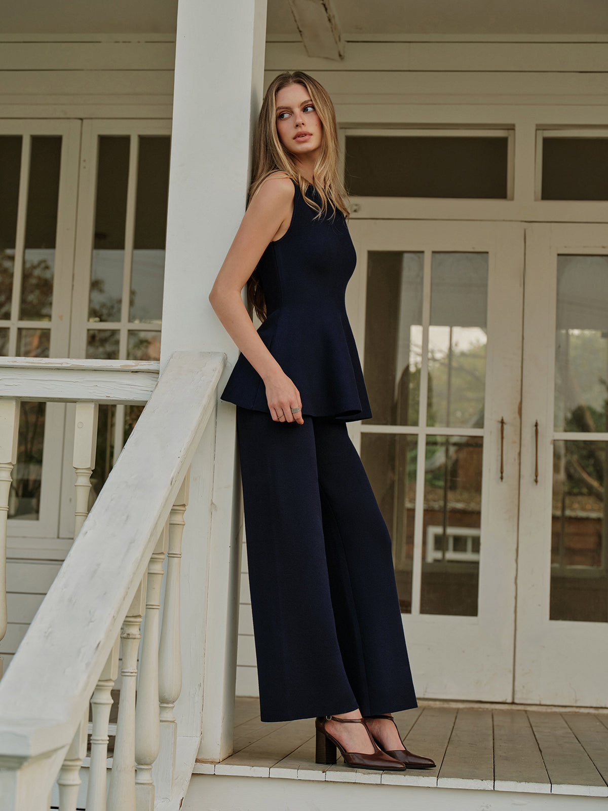 Pantalon en Maille Ilona à Taille Élastiquée, vue 1