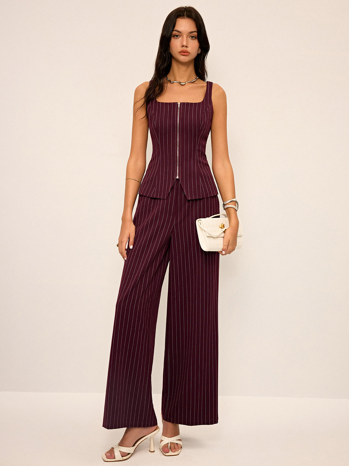 Pantalon Large Honorine à Rayures Tennis, vue 1
