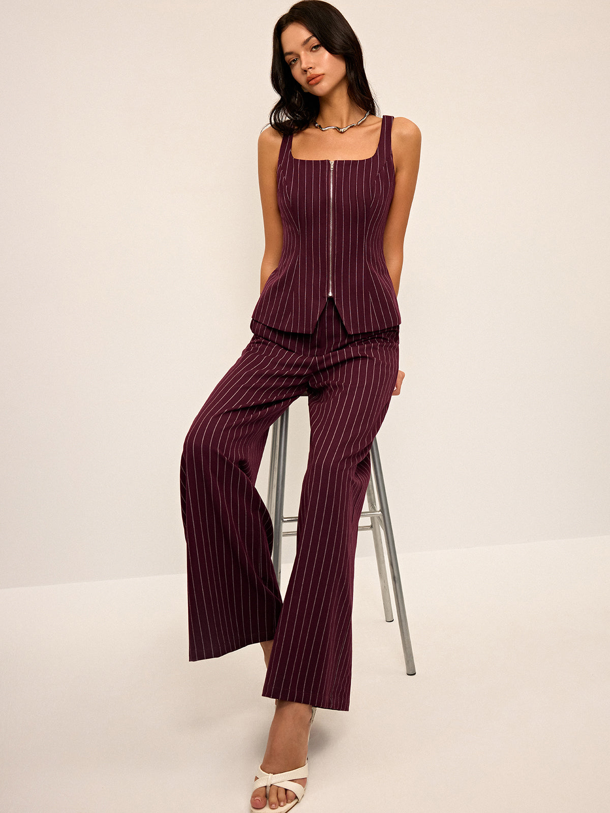 Pantalon Large Honorine à Rayures Tennis, vue 4