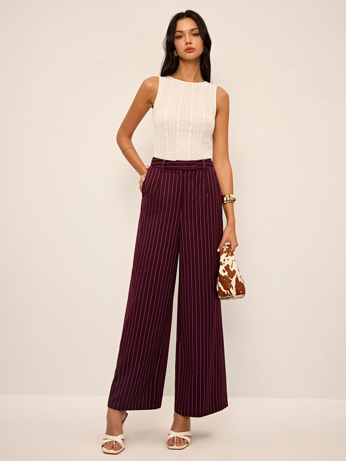 Pantalon Large Honorine à Rayures Tennis, vue 5