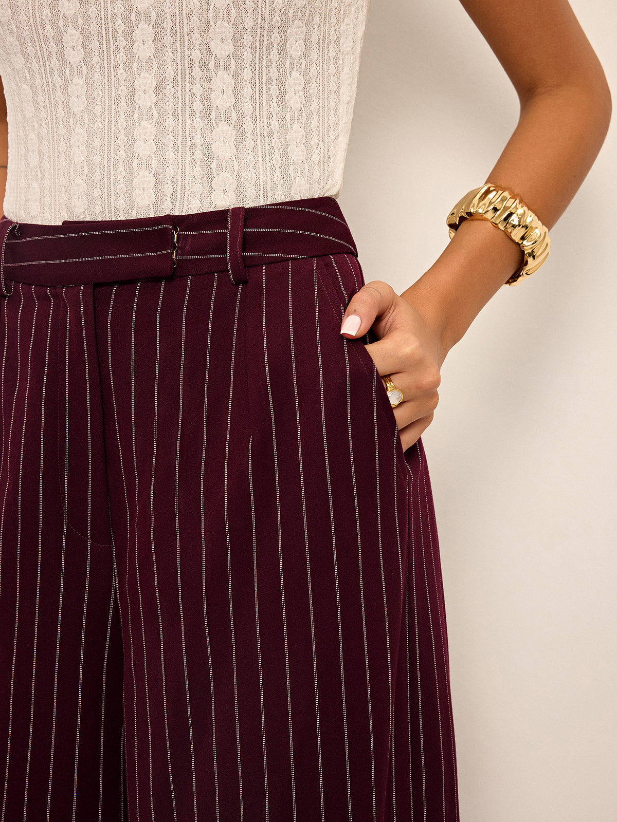 Pantalon Large Honorine à Rayures Tennis, vue 6
