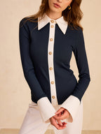 Chemise Bicolore Albane à Boutons, vue 2