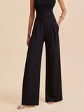 Pantalon Large Louise à Ceinture Plissée, vue 1