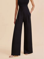 Pantalon Large Louise à Ceinture Plissée, vue 1