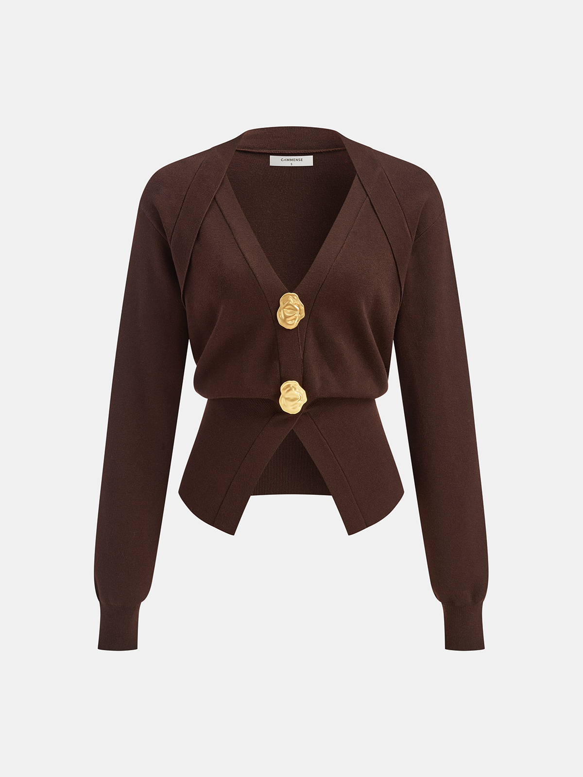 Cardigan Émilie en Laine Mélangée à Boutons Dorés, vue 4