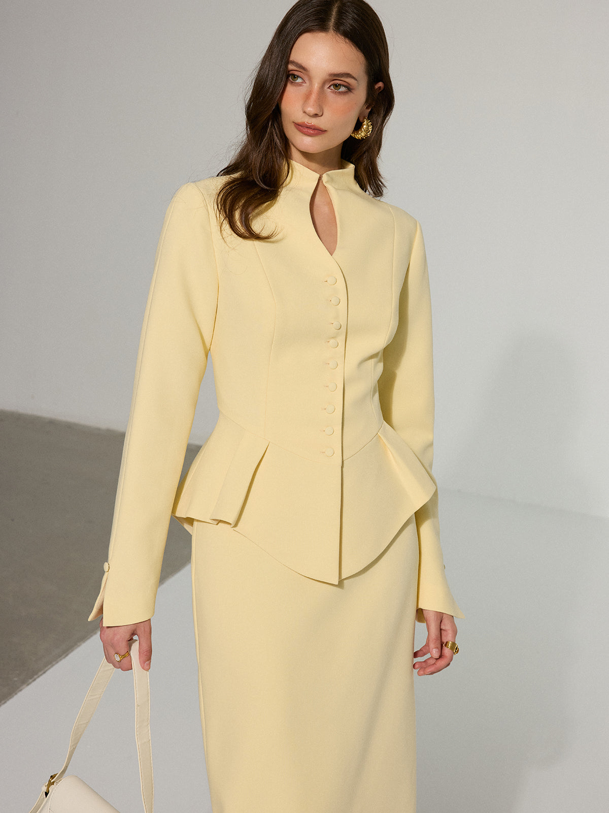Blazer Péplum Anaïs à Encolure Goutte, vue 1