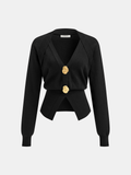 Cardigan Émilie en Laine Mélangée à Boutons Dorés, vue 9