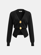 Cardigan Émilie en Laine Mélangée à Boutons Dorés, vue 9