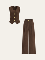 Pantalon Large Félicie en Velours Côtelé, vue 2
