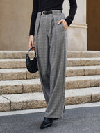 Pantalon Large Ysé à Carreaux et Ceinture, vue 2