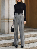 Pantalon Large Ysé à Carreaux et Ceinture, vue 4