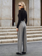 Pantalon Large Ysé à Carreaux et Ceinture, vue 5