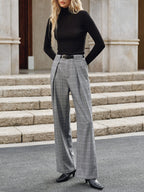 Pantalon Large Ysé à Carreaux et Ceinture, vue 6
