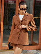 Blazer Mathilde en Suédine à Boutons Dorés, vue 3