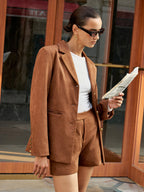 Blazer Mathilde en Suédine à Boutons Dorés, vue 4