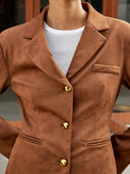 Blazer Mathilde en Suédine à Boutons Dorés, vue 6