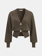 Cardigan Côtelé Philippine à Boutons Dorés, vue 2