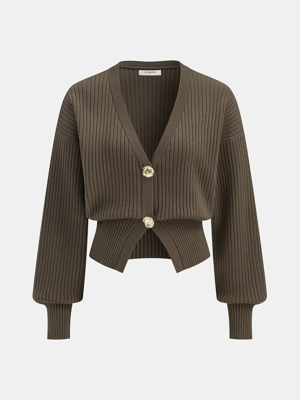 Cardigan Côtelé Philippine à Boutons Dorés, vue 2