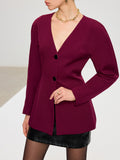 Blazer Bordeaux Amélie à Manches Bouffantes, vue 1