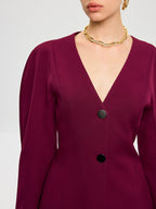 Blazer Bordeaux Amélie à Manches Bouffantes, vue 5