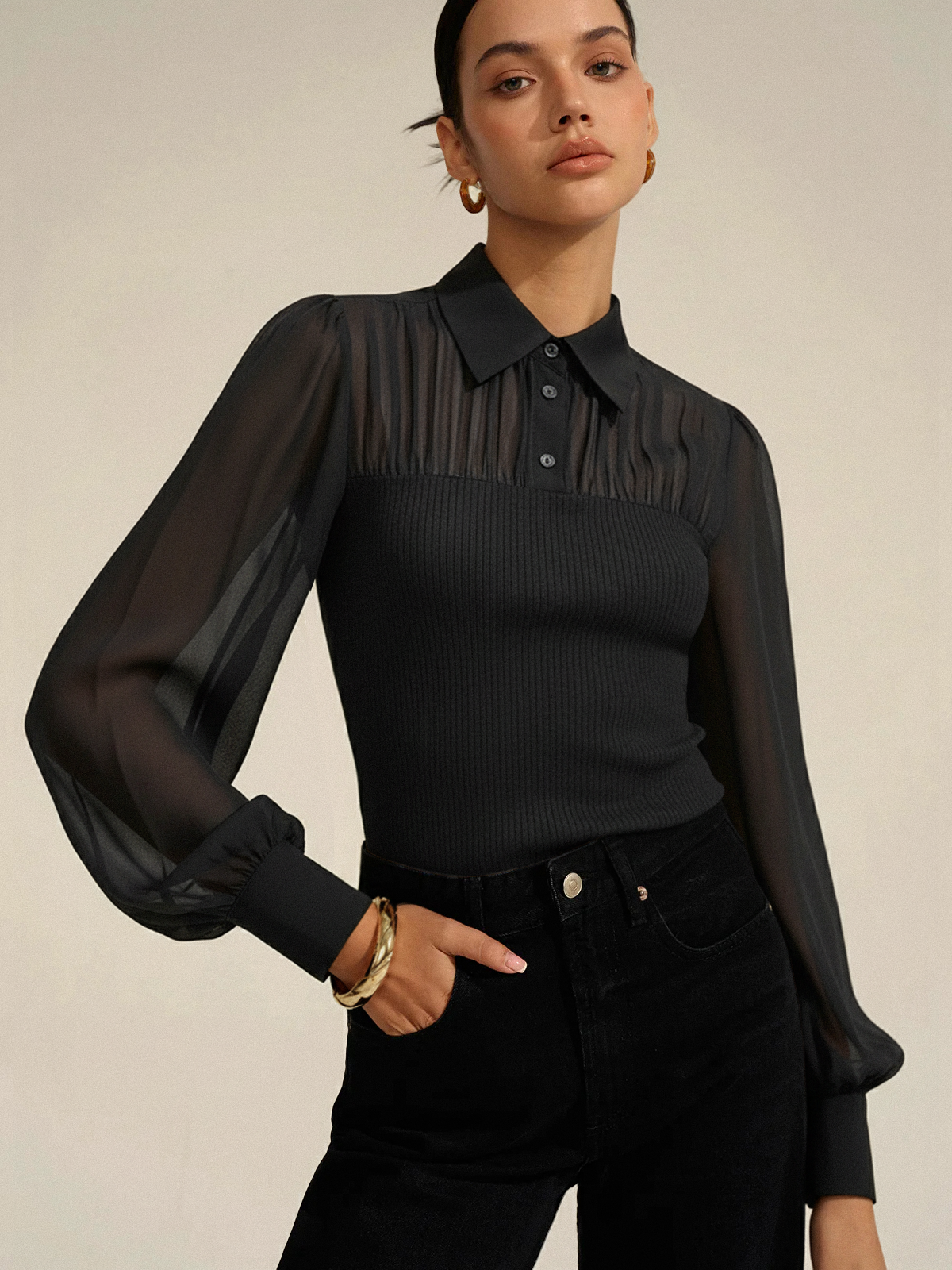 Chemise Romy à Panneaux Côtelés, vue 1