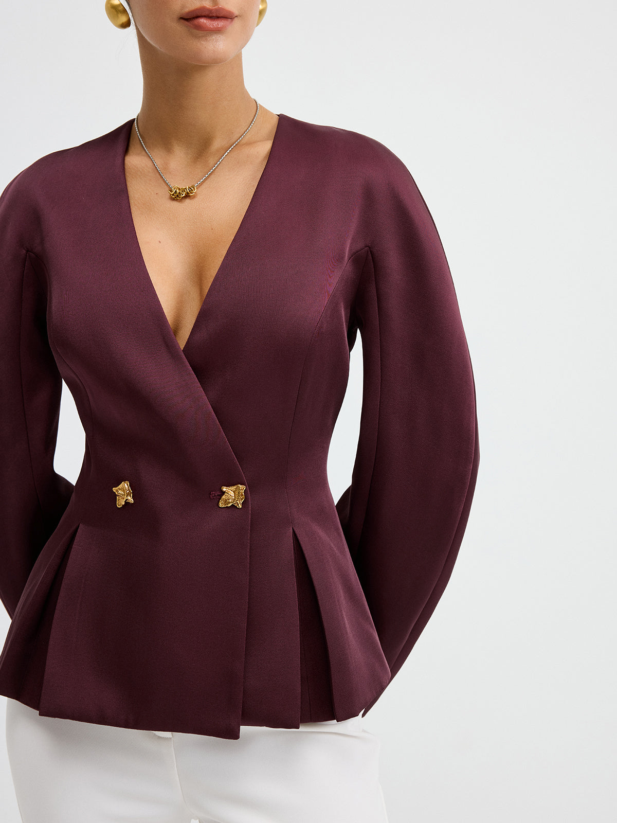 Blazer Péplum Delphine à Manches Bouffantes, vue 4