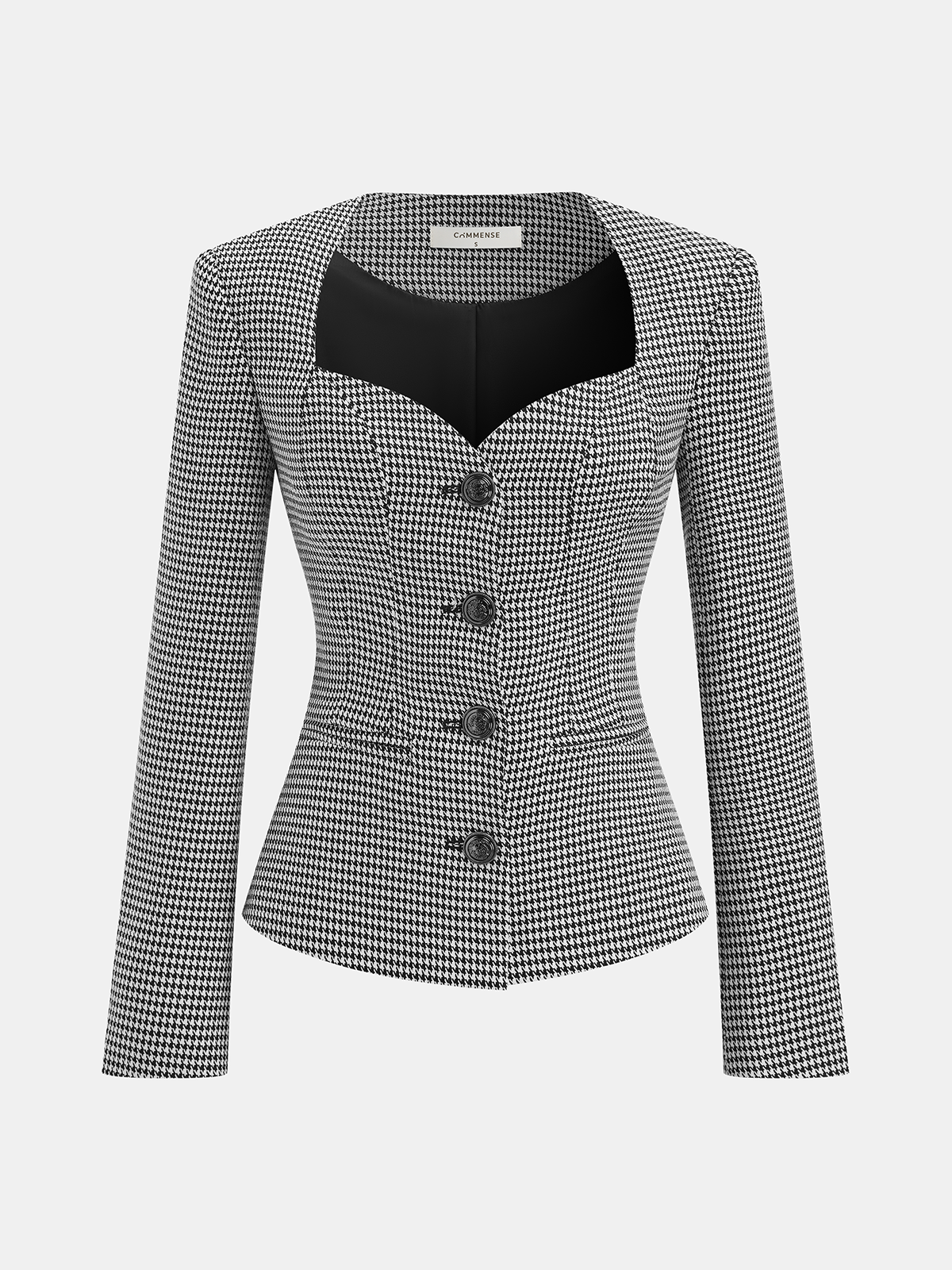 Blazer Jeanne Pied-de-Poule à Encolure Cœur, vue 8