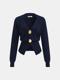 Cardigan Émilie en Laine Mélangée à Boutons Dorés, vue 11
