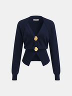 Cardigan Émilie en Laine Mélangée à Boutons Dorés, vue 11
